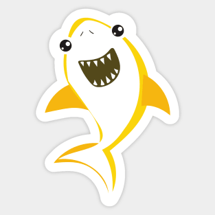 Cute Shark, Little Shark, Yellow Shark, Sea Animal Sticker